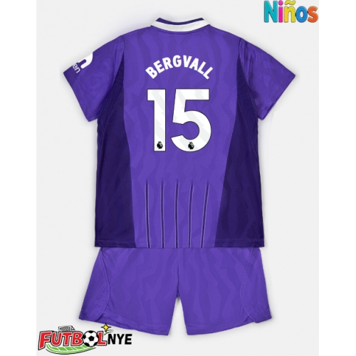 Camiseta Tottenham Hotspur Lucas Bergvall #15 Tercera Equipación para niños 2026-27 manga corta (+ pantalones cortos)